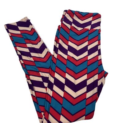 Lularoe One Size OS Leggings Bright Multi Color Herringbone Stripe